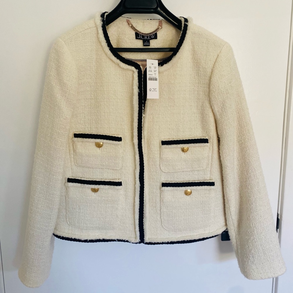 Jcrew lady jacket in marintime tweed size 4